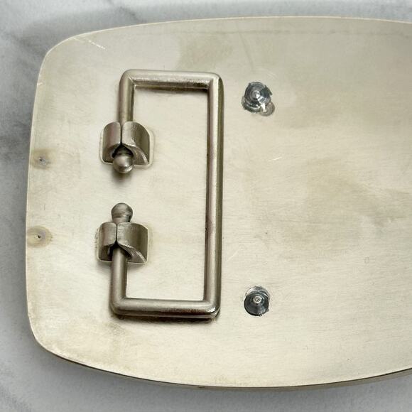 I Letter Initial Monogram Silver Tone Belt Buckle Western Style ✨ - Picture 6 of 14